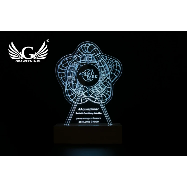 3D LED RGB Lampe mit individuellem Logo - ferngesteuert - L3D020
