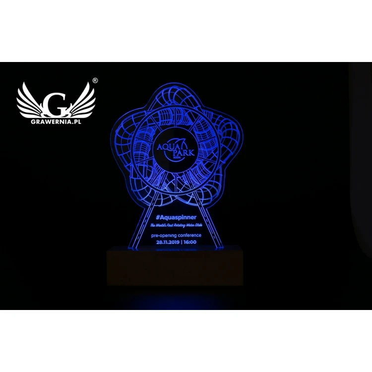 3D LED RGB Lampe mit individuellem Logo - ferngesteuert - L3D020