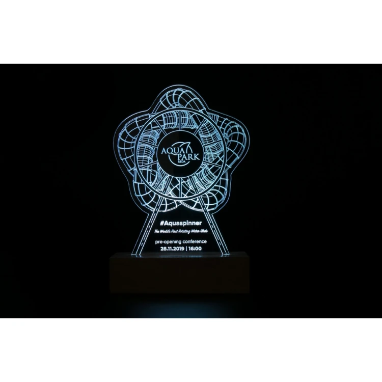 3D LED RGB Lampe mit individuellem Logo - ferngesteuert - L3D020
