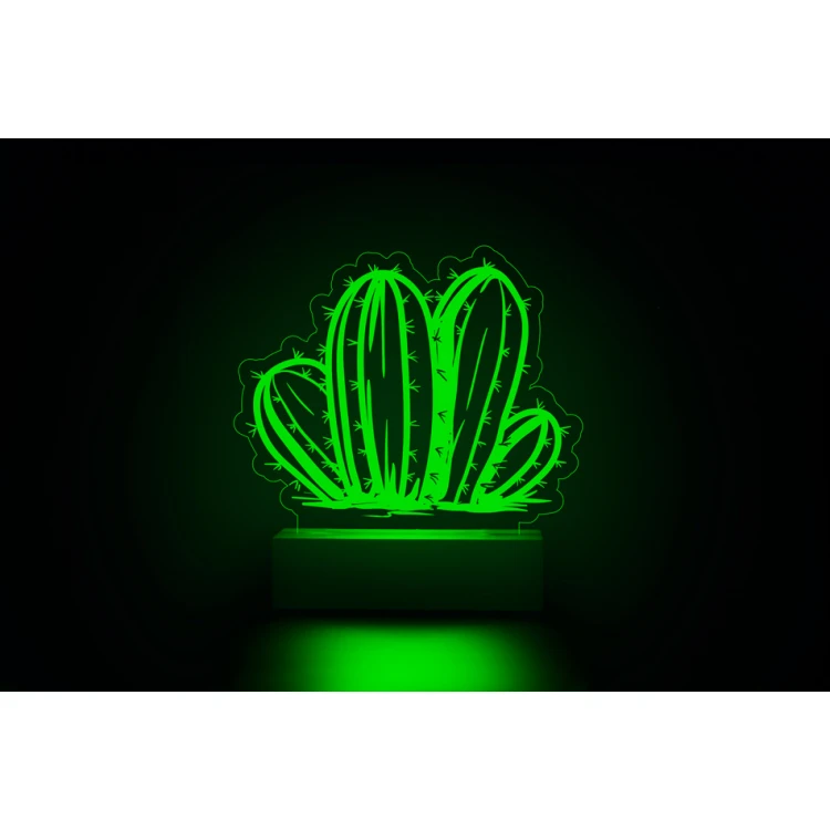 LED RGB Kaktus 1 Lampe - ferngesteuert - LED021