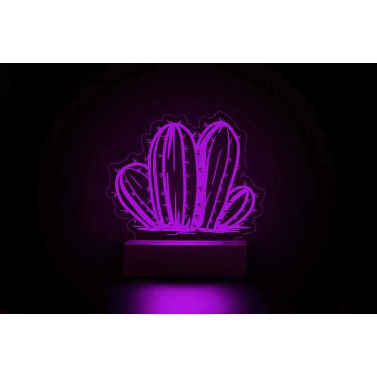 LED RGB Kaktus 1 Lampe - ferngesteuert - LED021