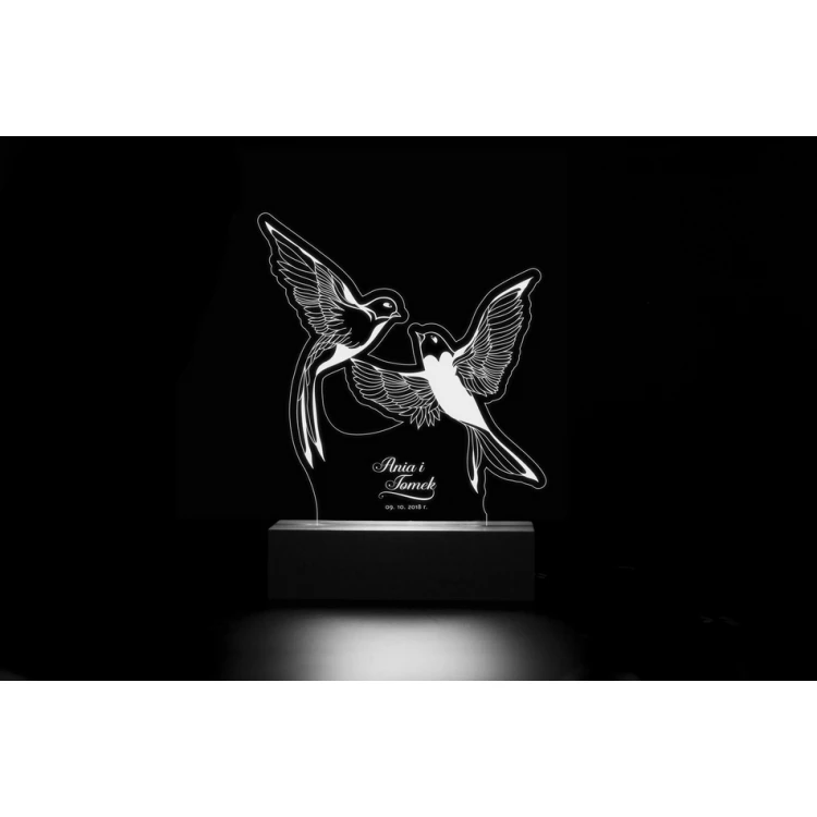 LED RGB Lampe mit Fernbedienung - Geschenk für das Brautpaar - L3D004