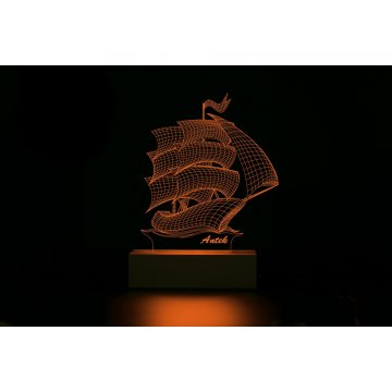 LED RGB Lampe mit Fernbedienung - Schiff - L3D005
