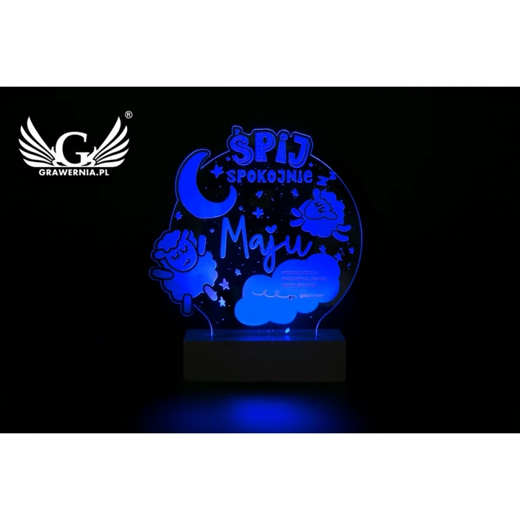 Geschenk für Baby Shower - RGB LED Lampe mit Fernbedienung - Schlaf gut - L3D006