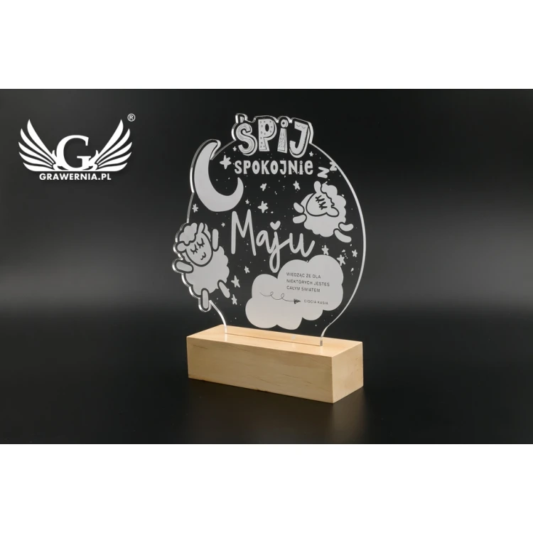 Geschenk für Baby Shower - RGB LED Lampe mit Fernbedienung - Schlaf gut - L3D006