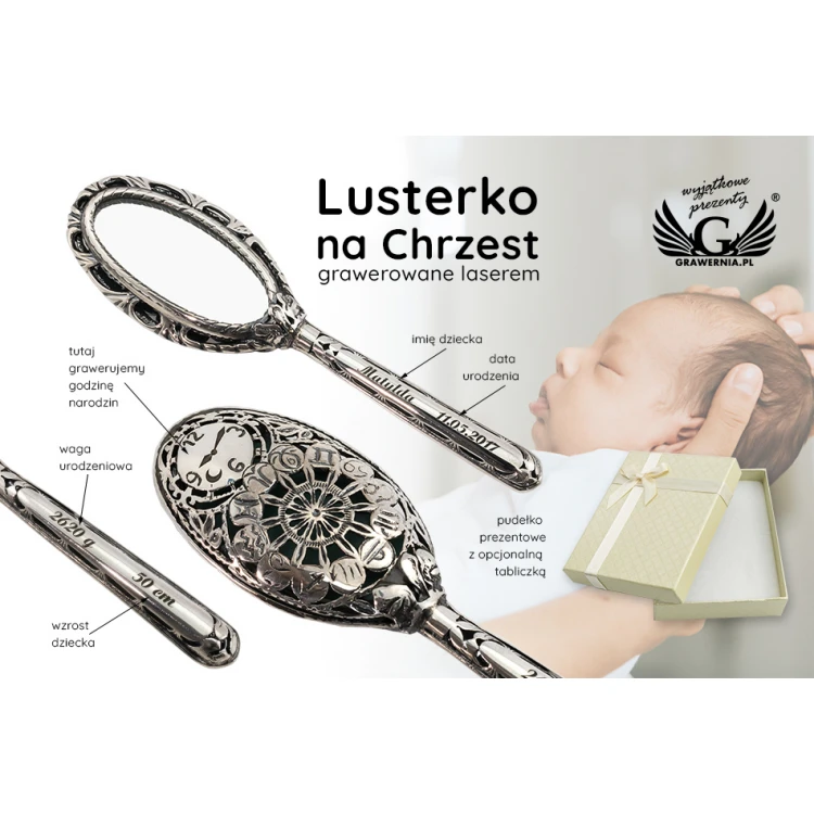 SILBERSPIEGEL - Taufgeschenk - Muster SRB025