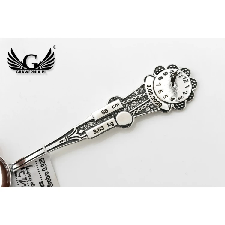 TAUFLÖFFEL - UHR 2 - Andenken an die Heilige Taufe - Muster SRB021