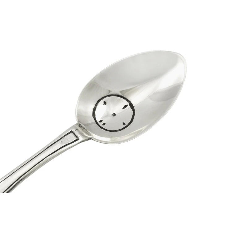 Löffelchen mit rosa Kristall - SILBER - Andenken an die Heilige Taufe - Muster SRB042