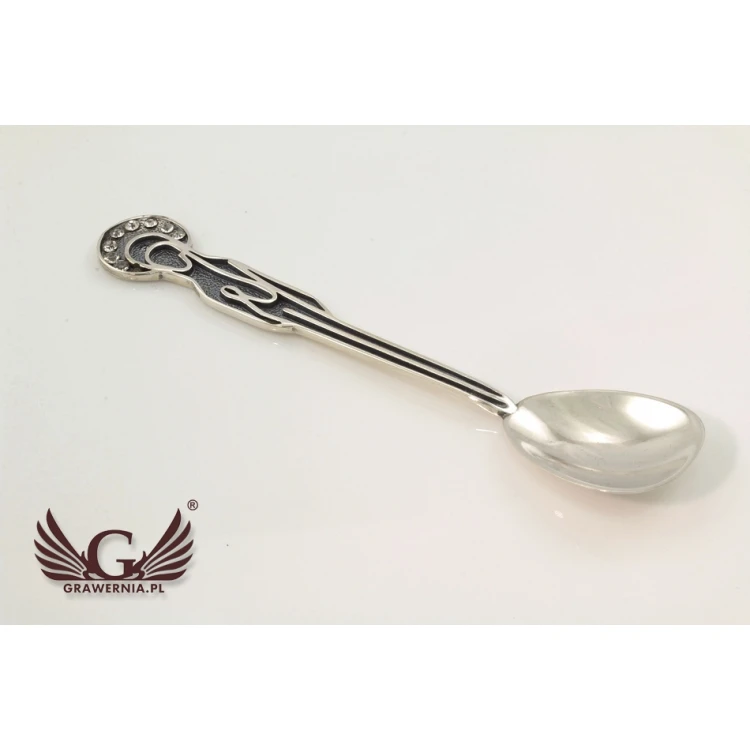 LÖFFEL MIT BILD DER MUTTERGOTTES - SILBER - Andenken an die Heilige Taufe - Modell SRB015