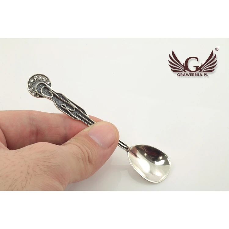 LÖFFEL MIT BILD DER MUTTERGOTTES - SILBER - Andenken an die Heilige Taufe - Modell SRB015