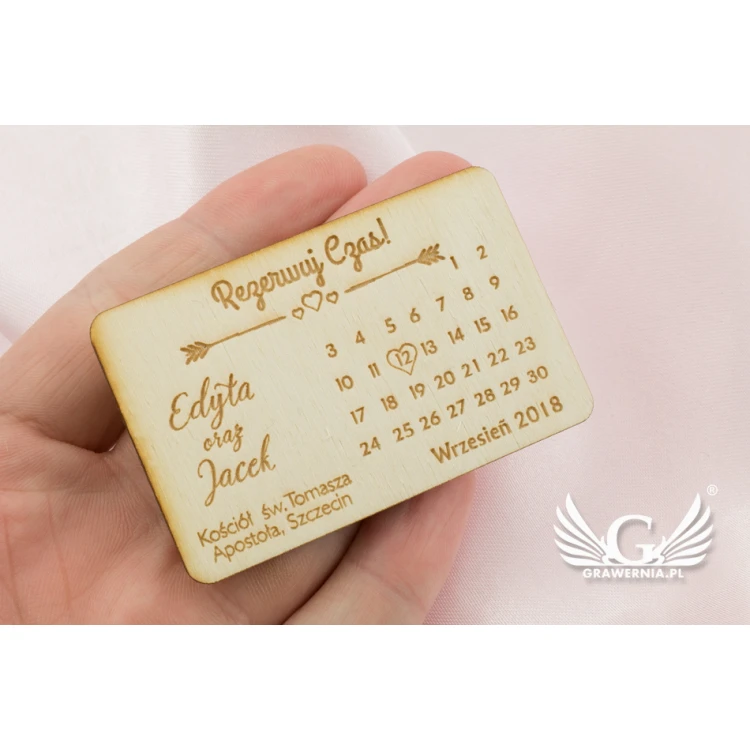Holzmagnete "Reserviere Zeit" - Lasergraviert - MGN005