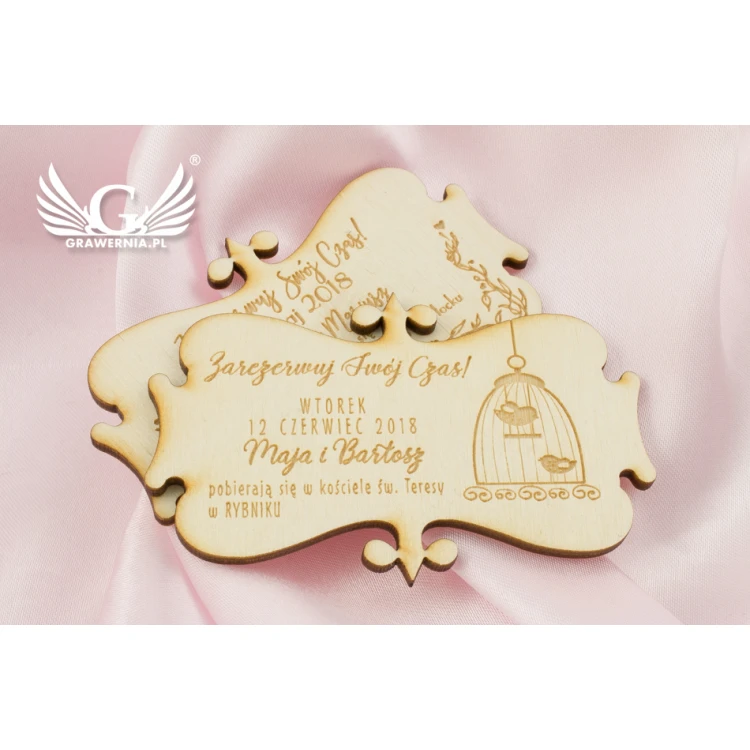 Holzmagnete "Reserviere Zeit" - Lasergraviert - MGN006