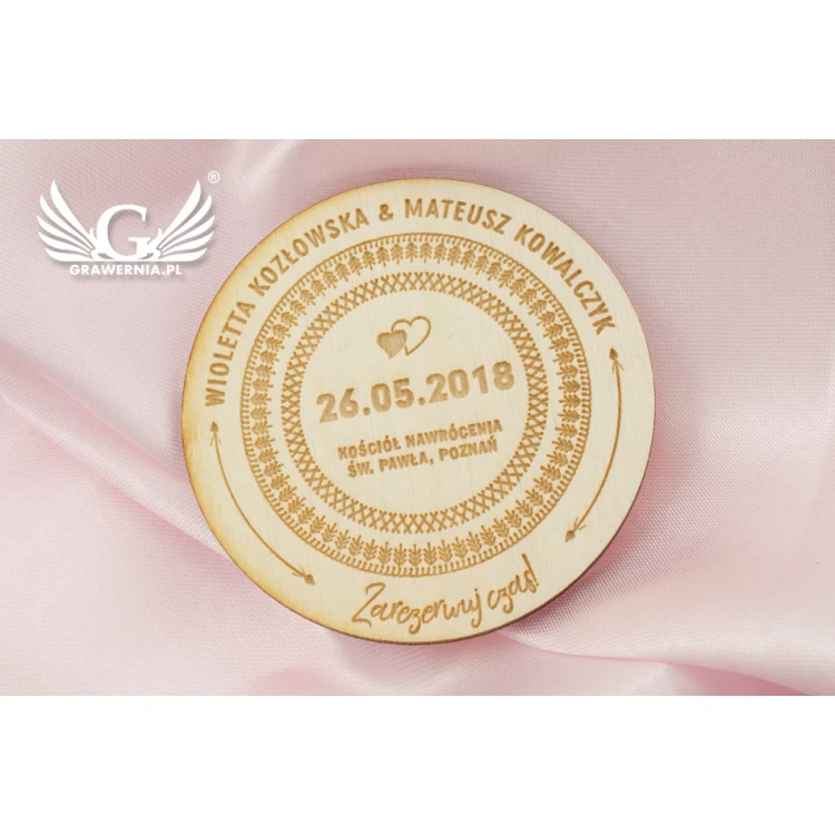 Holzmagnete "Reserviere Zeit" - Lasergraviert - MGN009