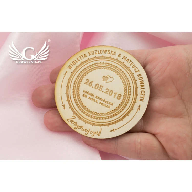 Holzmagnete "Reserviere Zeit" - Lasergraviert - MGN009