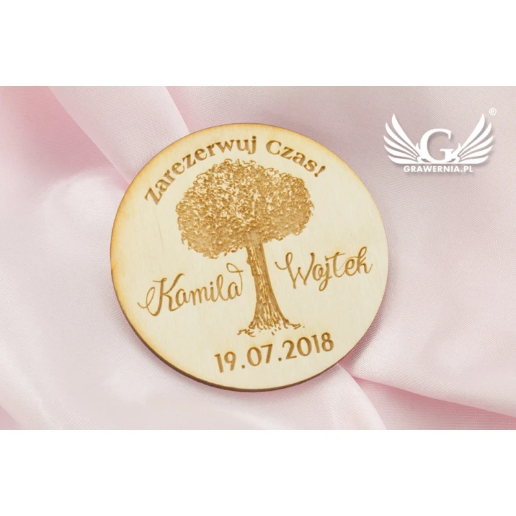 Holzmagnete "Reserviere Zeit" - Lasergraviert - MGN011