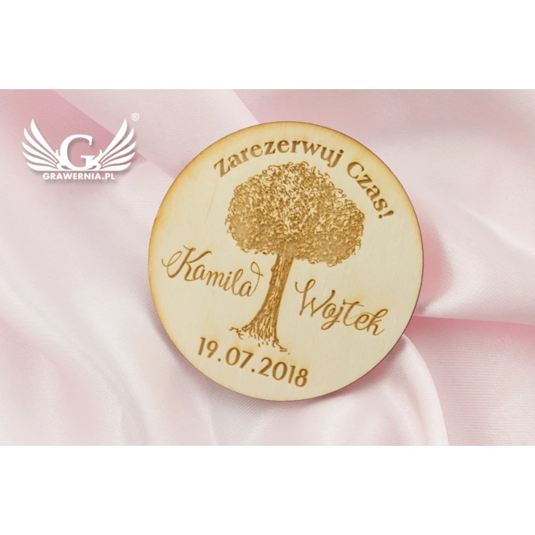 Holzmagnete "Reserviere Zeit" - Lasergraviert - MGN011
