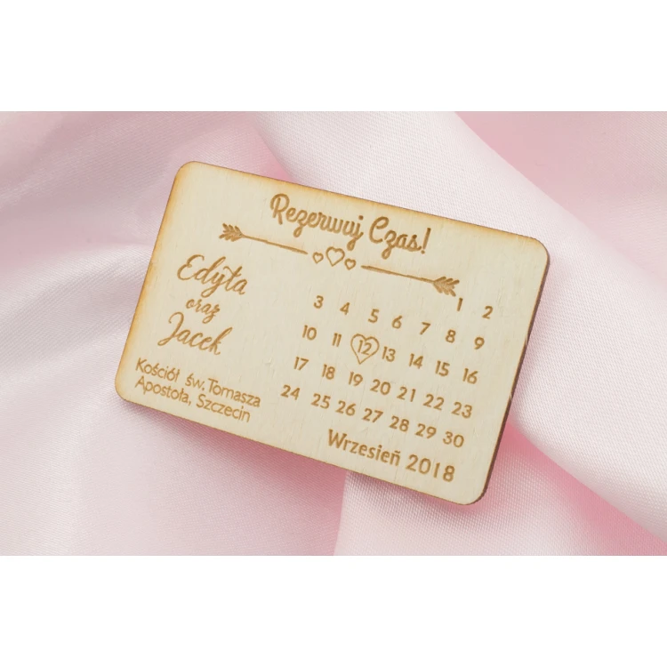 Holzmagnete "Reserviere Zeit" - Lasergraviert - MGN005