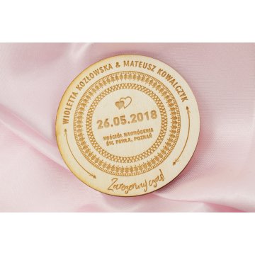 Holzmagnete "Reserviere Zeit" - Lasergraviert - MGN009