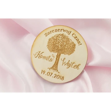 Holzmagnete "Reserviere Zeit" - Lasergraviert - MGN011