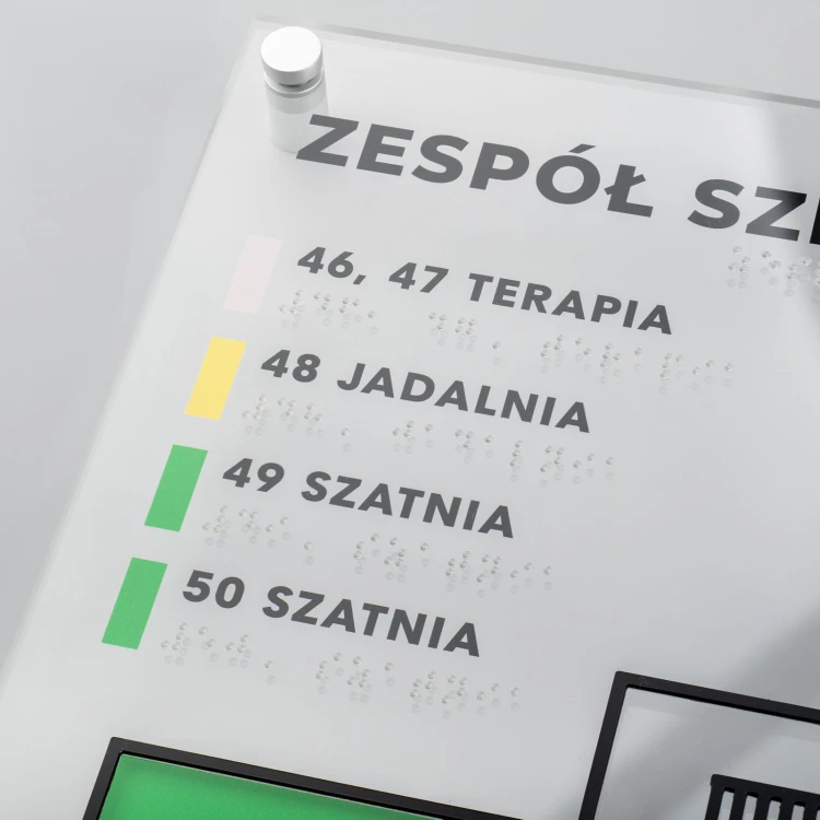 Kleiner Taktile Karte mit Braille-Schrift - Plexi und ADA - Maße: 430x320mm - TAB528