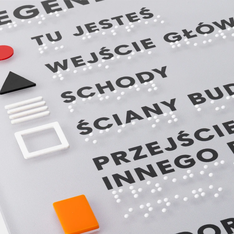 Kleiner Taktile Plan mit Braille-Schrift - Plexi und ADA - Maße: 420x297mm - TAB534