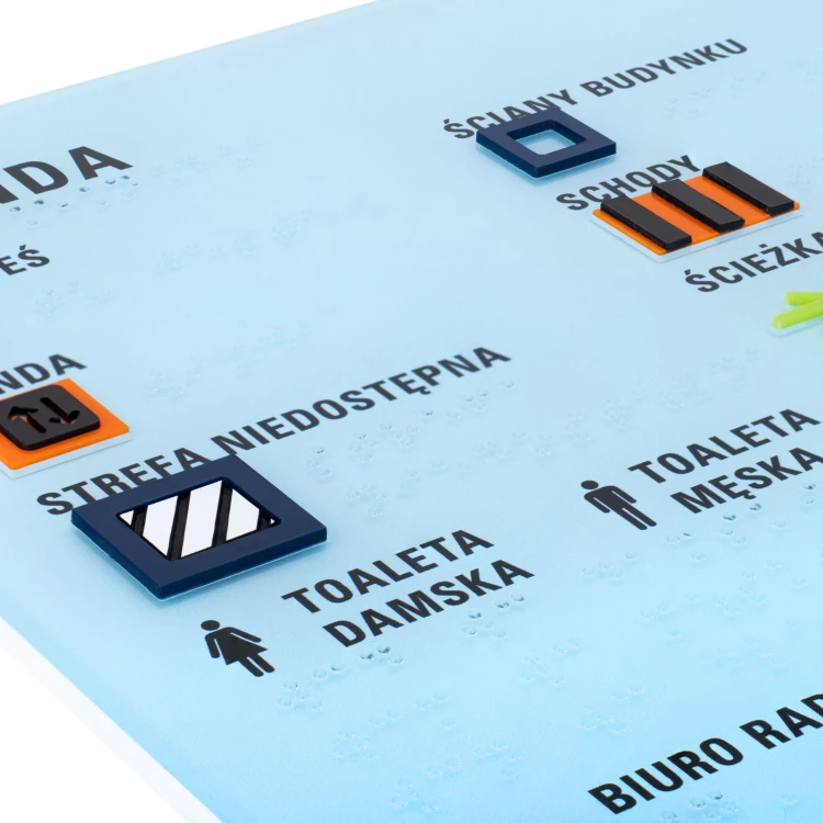 Kleiner Taktile Plan mit Braille-Schrift - Plexiglas, ADA und Laminat - Maße: 445x350mm - TAB552