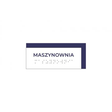 Maschinenraum - Schild mit beliebiger Nummerierung in Braille-Schrift - Größe 110x47mm - Hartes PVC - MAREN -TAB301