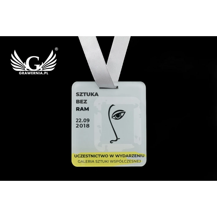 UV-Druck-Acrylmedaille - Art - Abmessungen: 60x68mm - MGR071