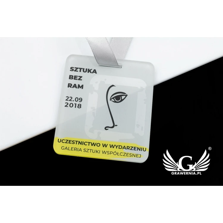 UV-Druck-Acrylmedaille - Art - Abmessungen: 60x68mm - MGR071