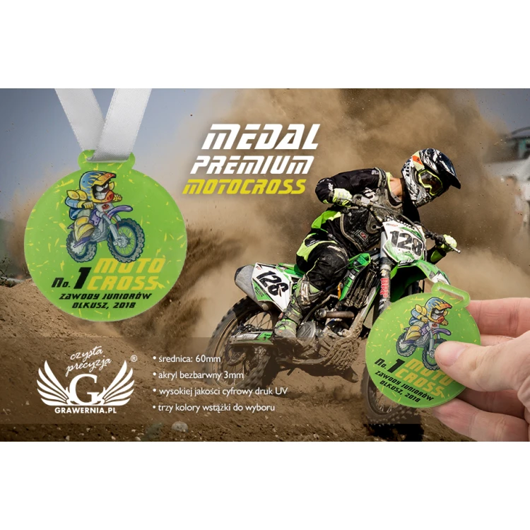 Acrylmedaille UV-Druck - Motocross - Durchmesser: 60mm - MGR064