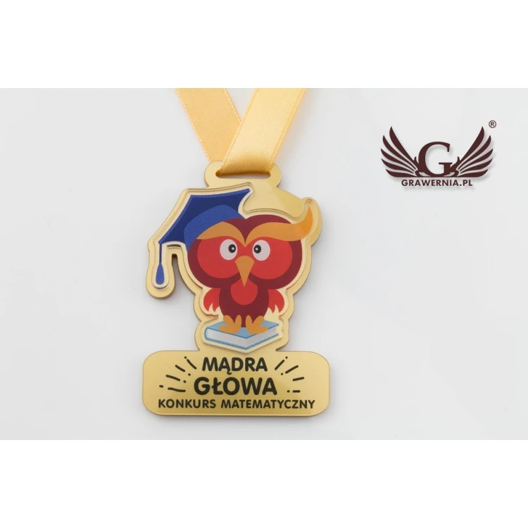 Premium Medaille - Eule - Abmessungen: 65x50mm - UV-Druck - MGR067