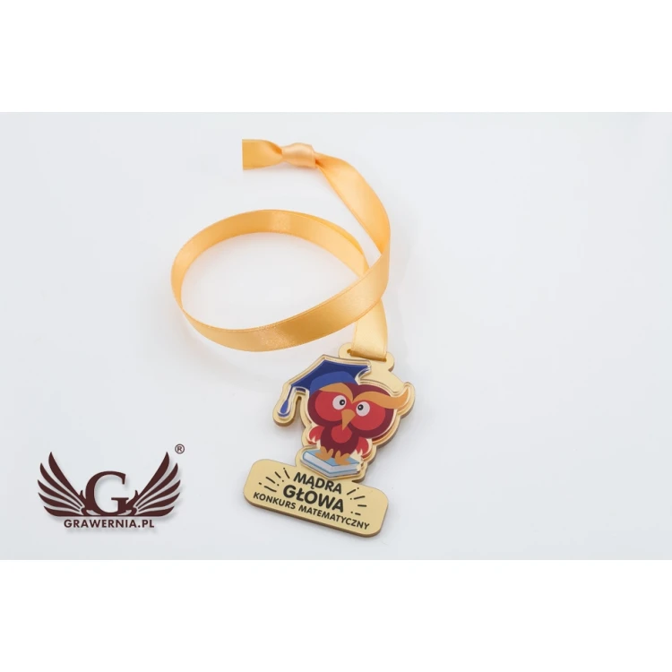 Premium Medaille - Eule - Abmessungen: 65x50mm - UV-Druck - MGR067