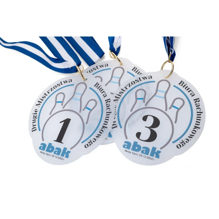 Akrylmedaille mit individuellem UV-Druck - Abmessungen: 91x100mm - MGR094