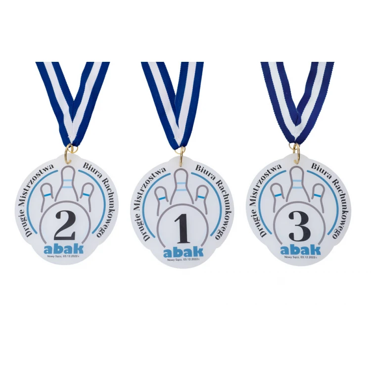 Akrylmedaille mit individuellem UV-Druck - Abmessungen: 91x100mm - MGR094