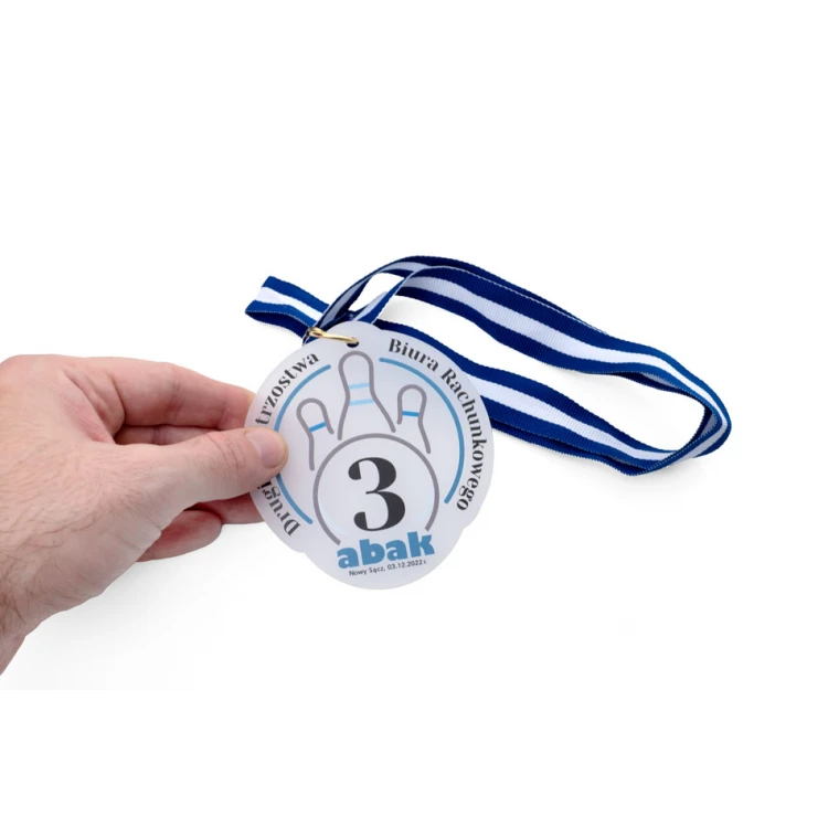 Akrylmedaille mit individuellem UV-Druck - Abmessungen: 91x100mm - MGR094