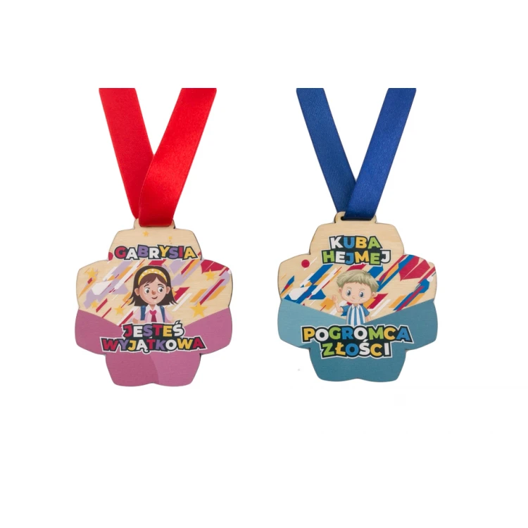Holzmedaille für Kindergartenkinder, Schüler - Größe 83x89mm - UV-Druck - MGR079