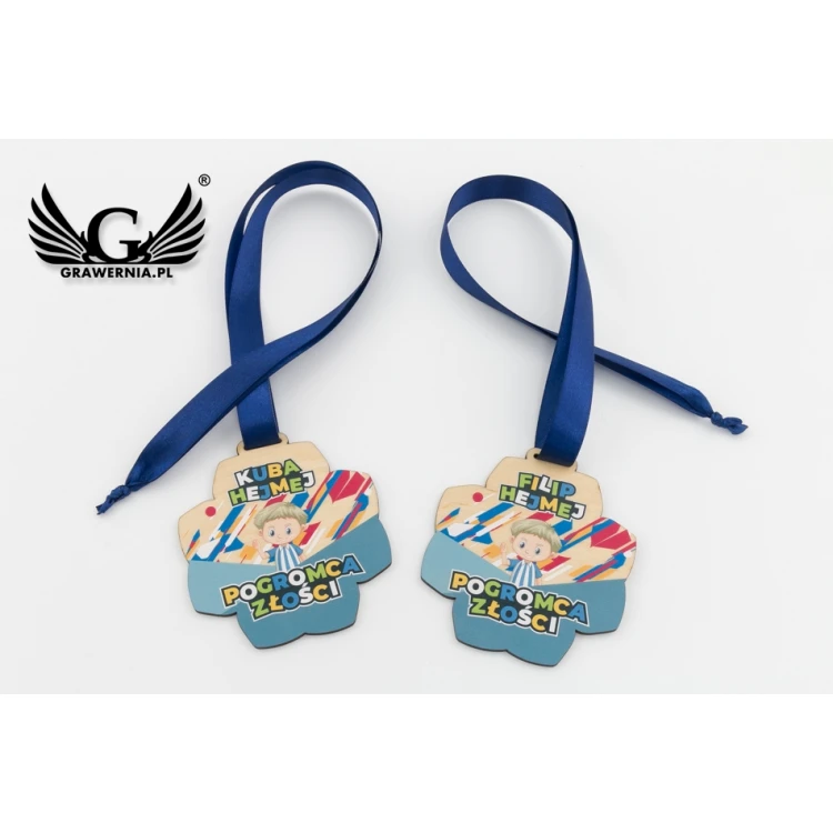 Holzmedaille für Kindergartenkinder, Schüler - Größe 83x89mm - UV-Druck - MGR079