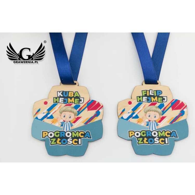 Holzmedaille für Kindergartenkinder, Schüler - Größe 83x89mm - UV-Druck - MGR079