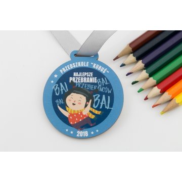UV-Druck Holzmedaille - Kostümball - Durchmesser: 60mm - MGR059