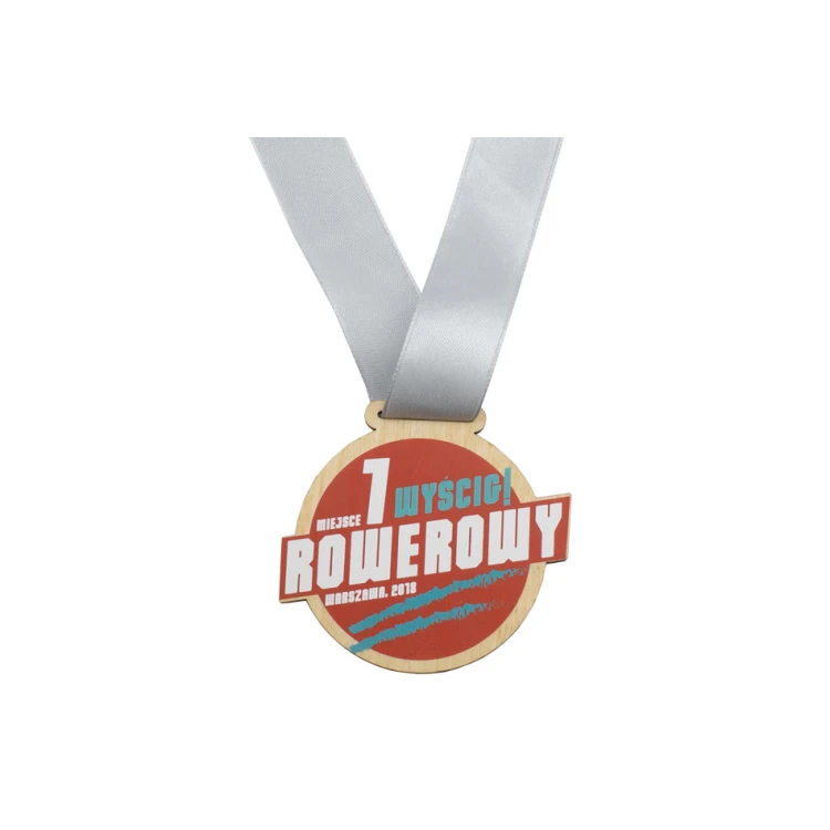 UV-Druck Holzmedaille - Bike Race - Durchmesser: 70mm - MGR055