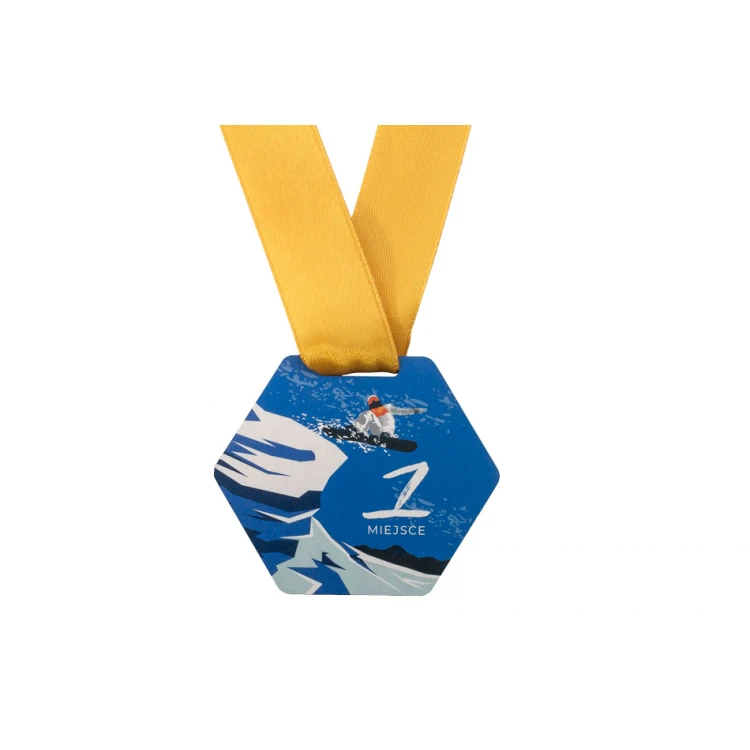UV-bedruckte Holzmedaille - Winter Sport - Abmessungen: 79x66mm - MGR061
