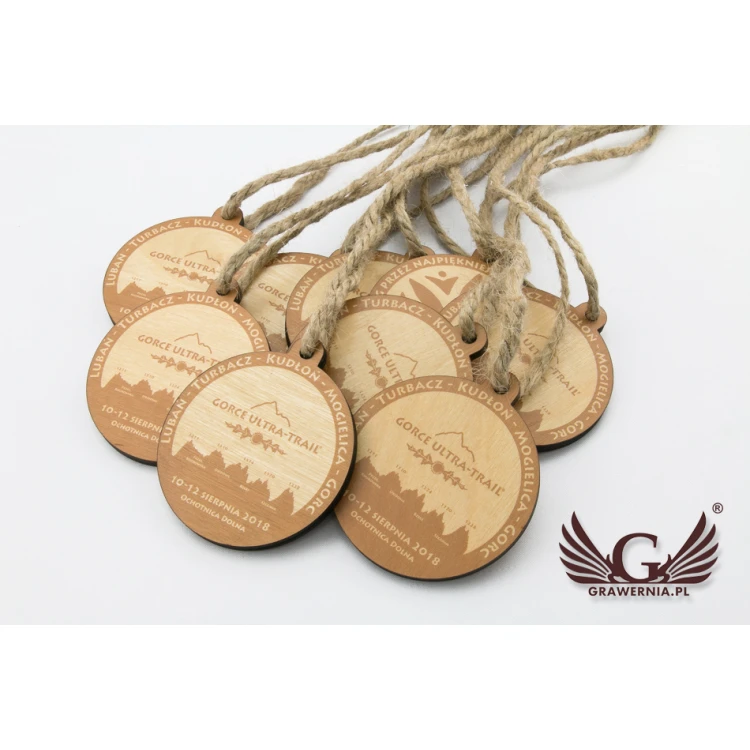 Holzmedaille Bergpfad - Durchm. 80mm - Dicke 5mm - UV-Druck - MGR027