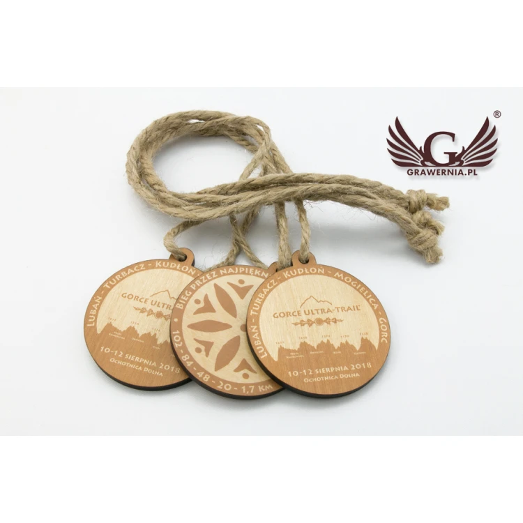 Holzmedaille Bergpfad - Durchm. 80mm - Dicke 5mm - UV-Druck - MGR027