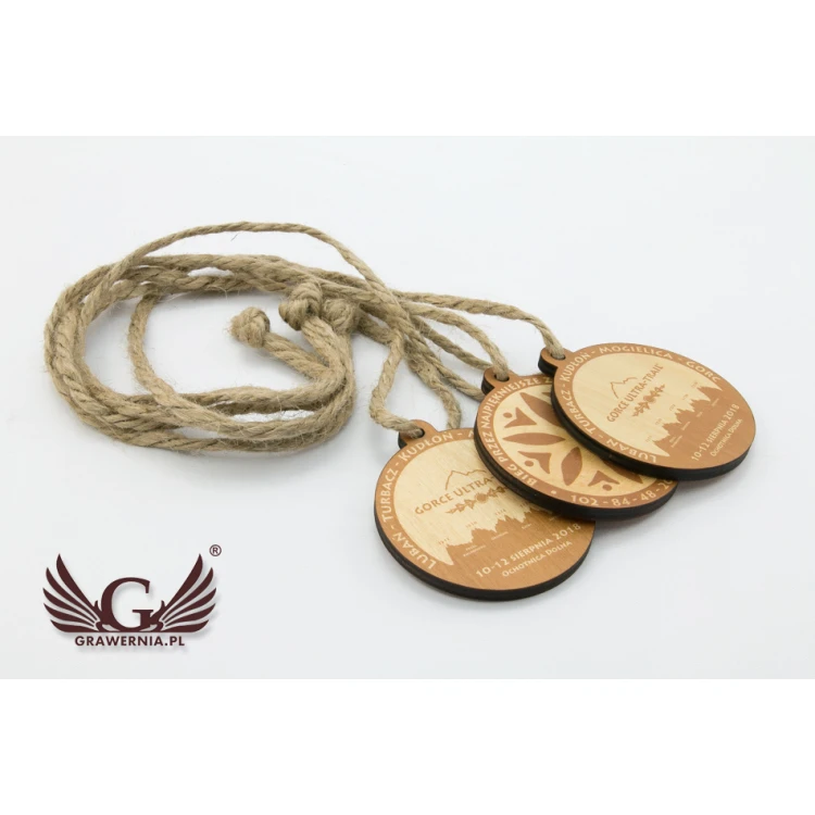 Holzmedaille Bergpfad - Durchm. 80mm - Dicke 5mm - UV-Druck - MGR027