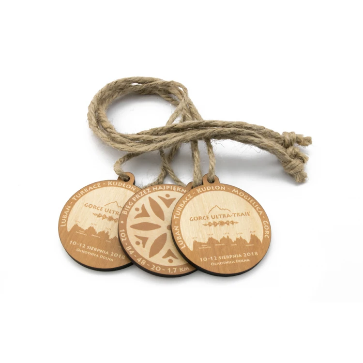 Holzmedaille Bergpfad - Durchm. 80mm - Dicke 5mm - UV-Druck - MGR027