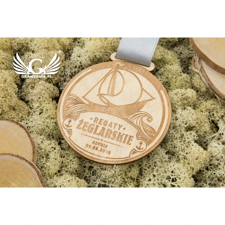 Lasergravierter Holzmedaille - Durchmesser: 80mm - Stärke: 3mm - MGR031