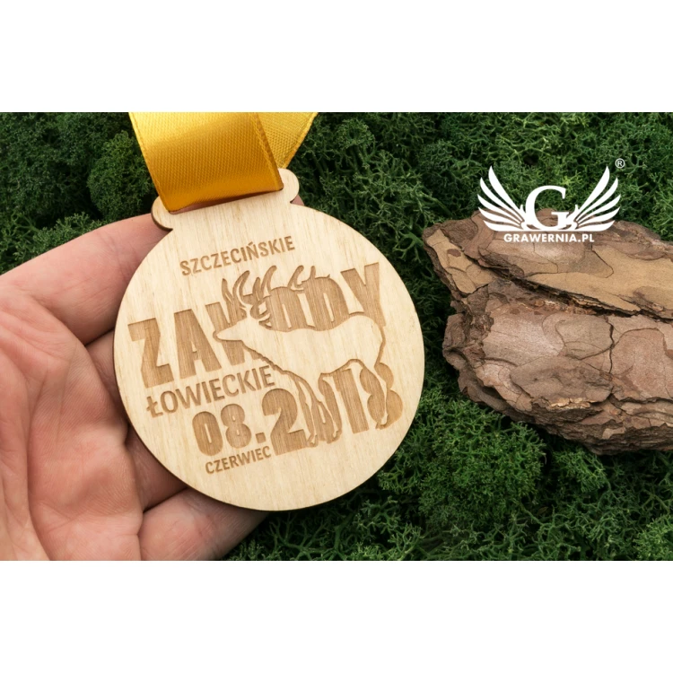 Lasergravierter Holzmedaille - Durchmesser: 70mm - Stärke: 3mm - MGR032