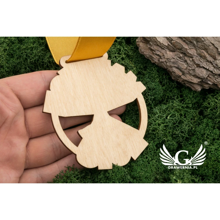 Lasergravierter Holzmedaille - Abmessungen: 75x74mm - Stärke: 3mm - MGR034