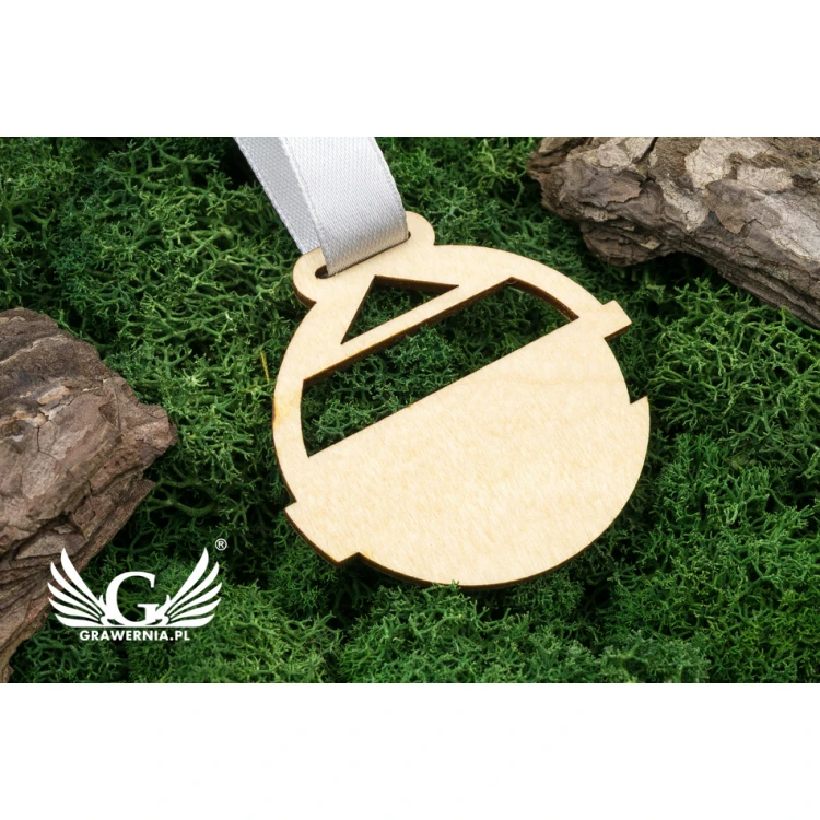 Lasergravierter Holzmedaille - Abmessungen: 55x50mm - Stärke: 3mm - MGR036