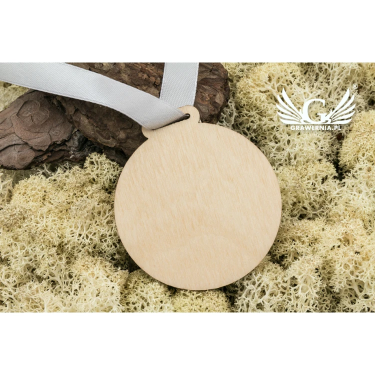 Lasergravierter Holzmedaille - Durchmesser: 60mm - Stärke: 3mm - MGR035